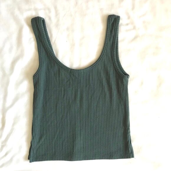 Mind Code Tank Top Blue Ribbed Crop Top Size S/M Cami Basic Capsule - Picture 4 of 6